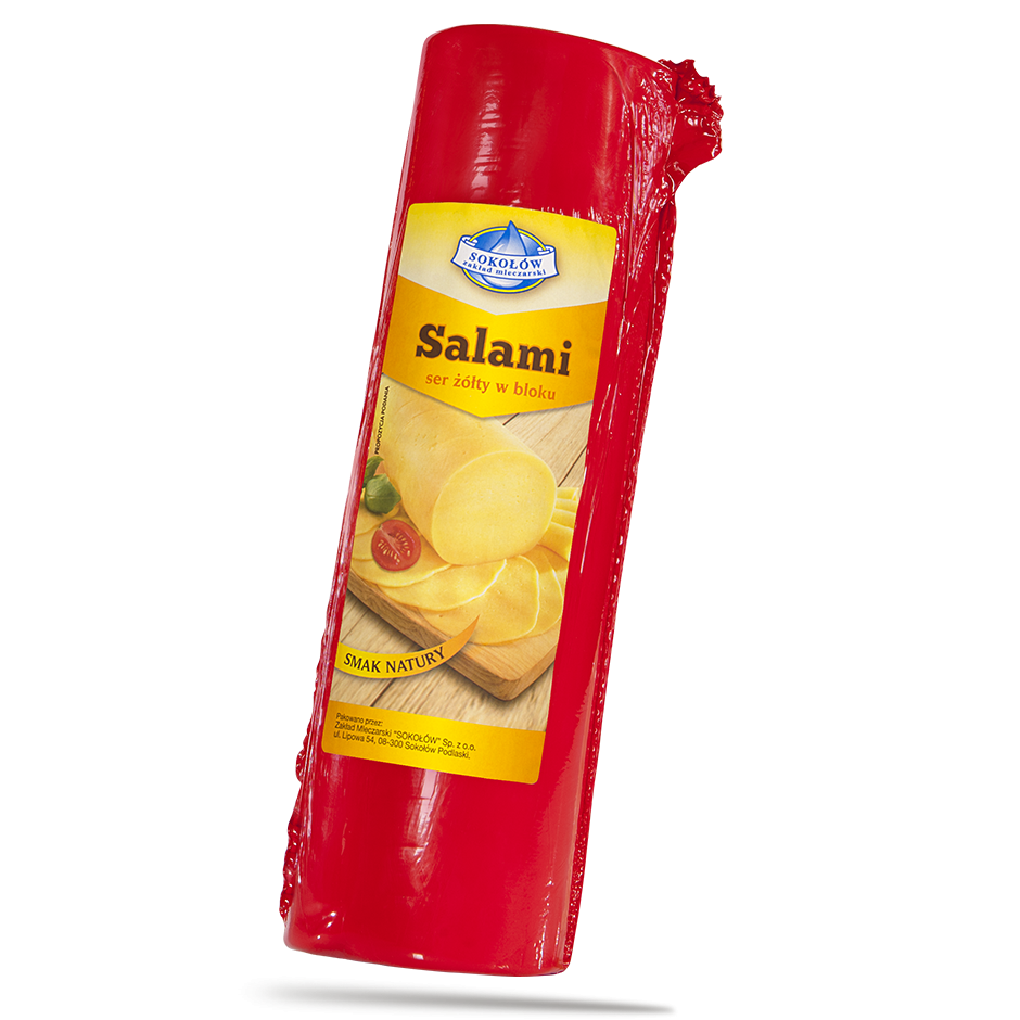 Salami, ser żółty w bloku